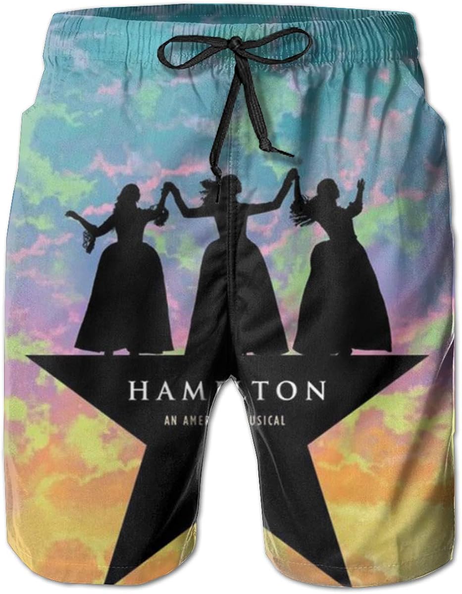 Microfiber Summer Gift Men Swim TrunksHamilton Logo Quick Dry Beach Surfing Running Board Shorts