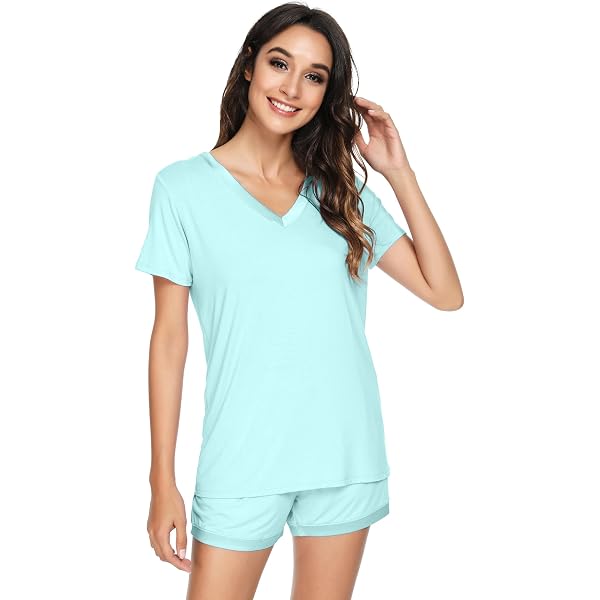 Wiwi Bamboo Pajamas For Women Soft Sleeveless Tank Top Shorts | Desertcart