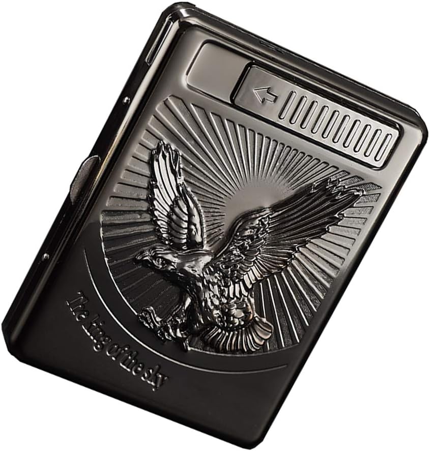 Cigarette Case Lighter,Sunwbak Metal Full Pack 20 Regular Cigarettes