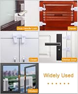 SACONELL 4 Pack Door Lever Child Safety Locks White Upgraded 180° Adhesive view 7