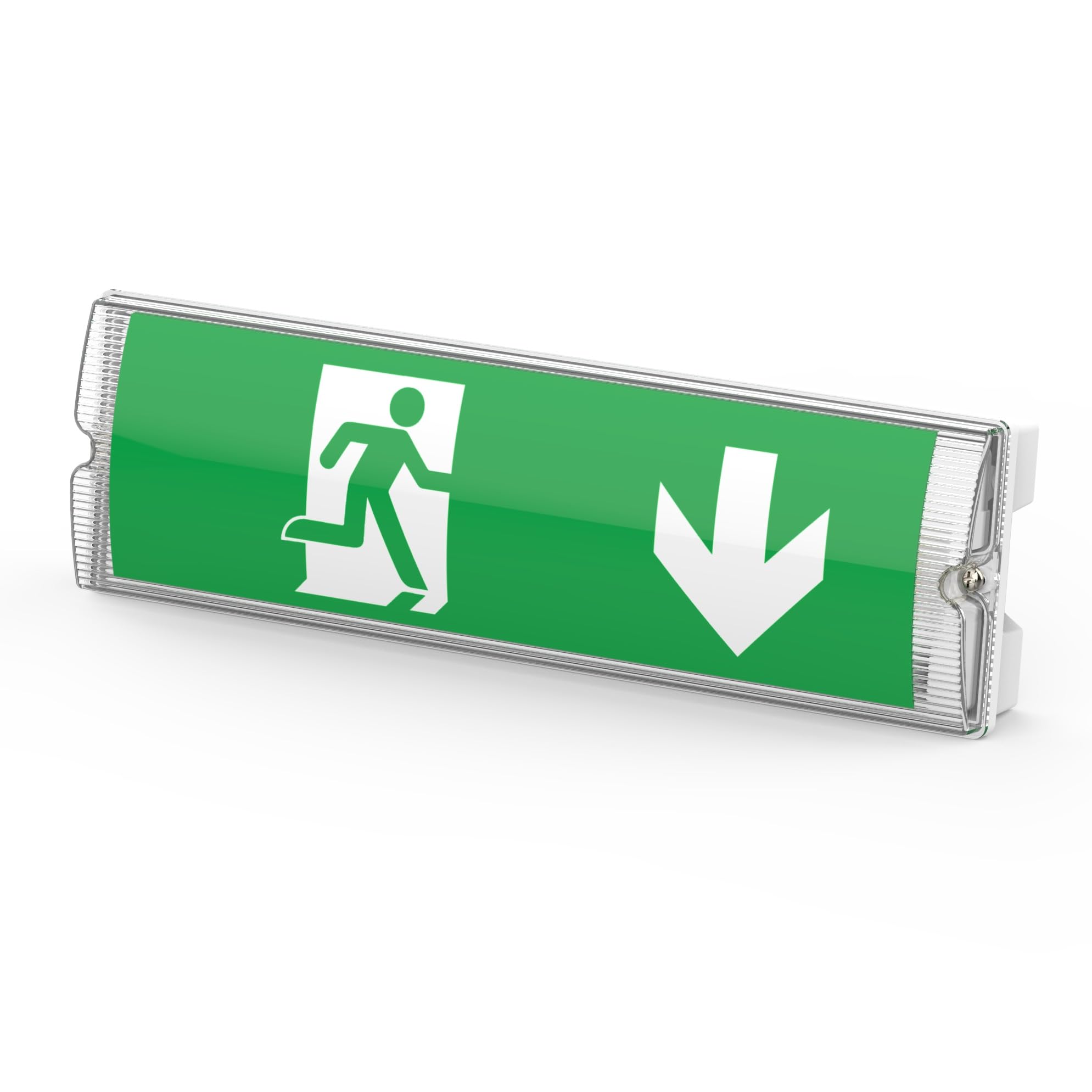 EVOGES IP65 3W Emergency LED Exit Sign Bulkhead, Self Test with Legend Set, Maintained & Non Maintaned, Ceiling & Wall Mounted (Pack of 1) โ image 1