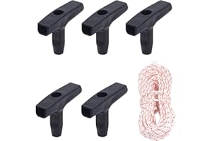 5 Pcs Starter Handle with Recoil Starter Rope 10-Meter, 3.0mm Diameter Pull Cord for Husqvarna Stihl Poulan Lawn Mower Chains