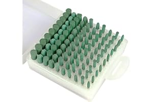 Luo ke 100 Pcs 𝐑𝐮𝐛𝐛𝐞𝐫 𝐏𝐨𝐥𝐢𝐬𝐡𝐢𝐧𝐠 Bits - 1/8 Inch Shank Silicone Rubber Buffing Polishing Kits for Dremel Rotary Tool