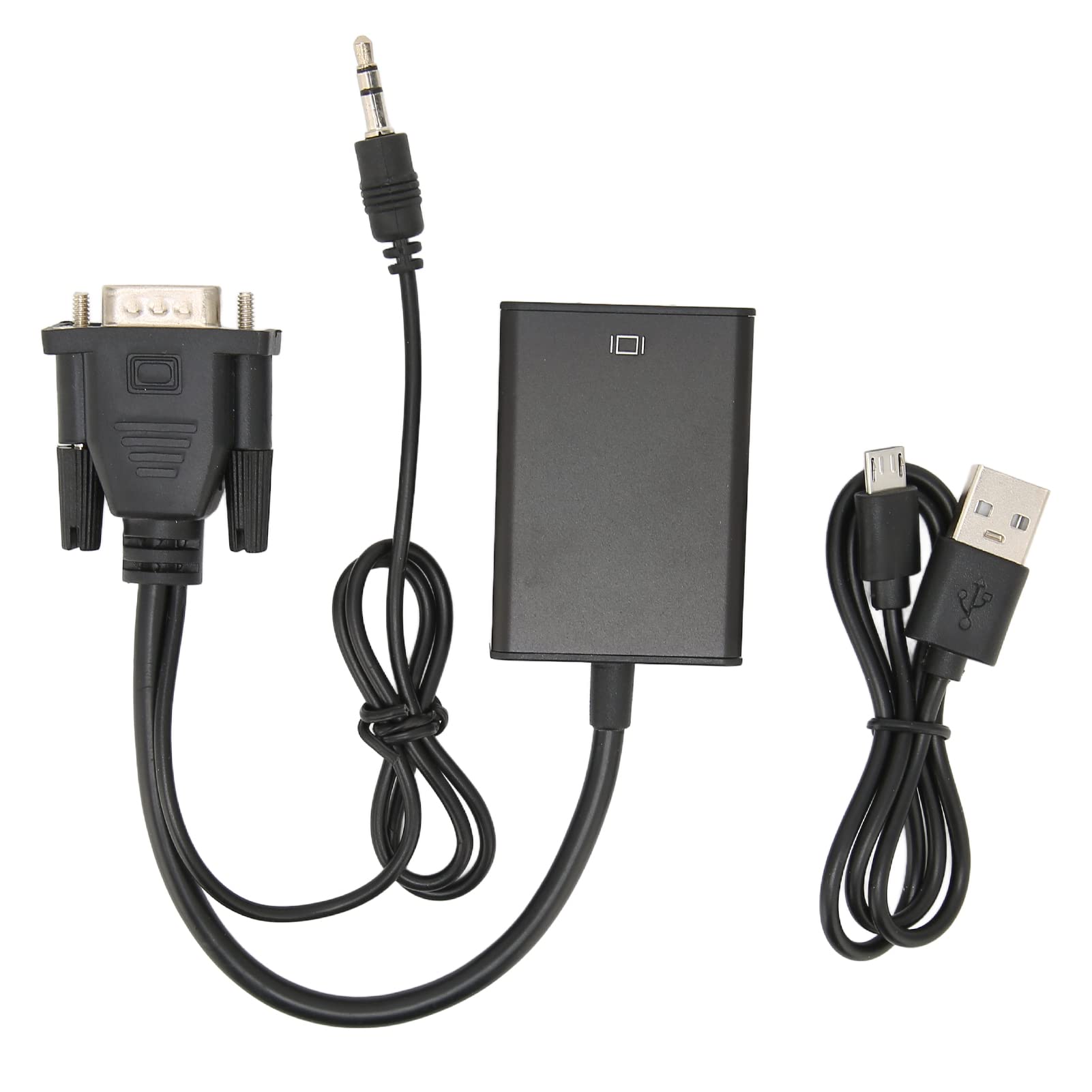 Dilwe VGA to HDMI Adapter with Audio, 1080P VGA Male to HDMI Female Adapter Cable for Computer, Desktop, Laptop, PC, Monitor, HDTV