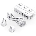 BESTEK Universal Travel Adapter 220V to 110V Voltage Converter with 6A 4-Port USB Charging and UK/AU/US/EU Worldwide Plug Ada