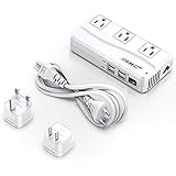 BESTEK Universal Travel Adapter 220V to 110V Voltage Converter with 6A 4-Port USB Charging and UK/AU/US/EU Worldwide Plug Ada