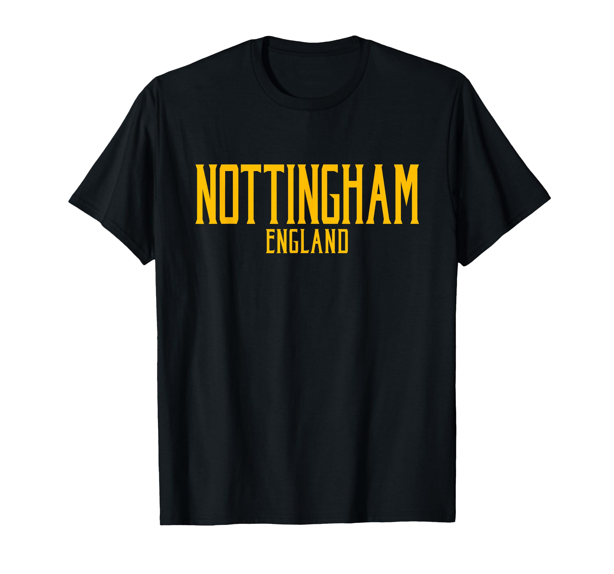 Nottingham England Text Amber Print T-Shirt