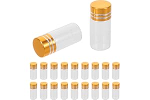 OSOLADY 50pcs Clear Glass Sample Vials with Gold Caps Mini Transparent Screw-top Bottles for Essential Oils