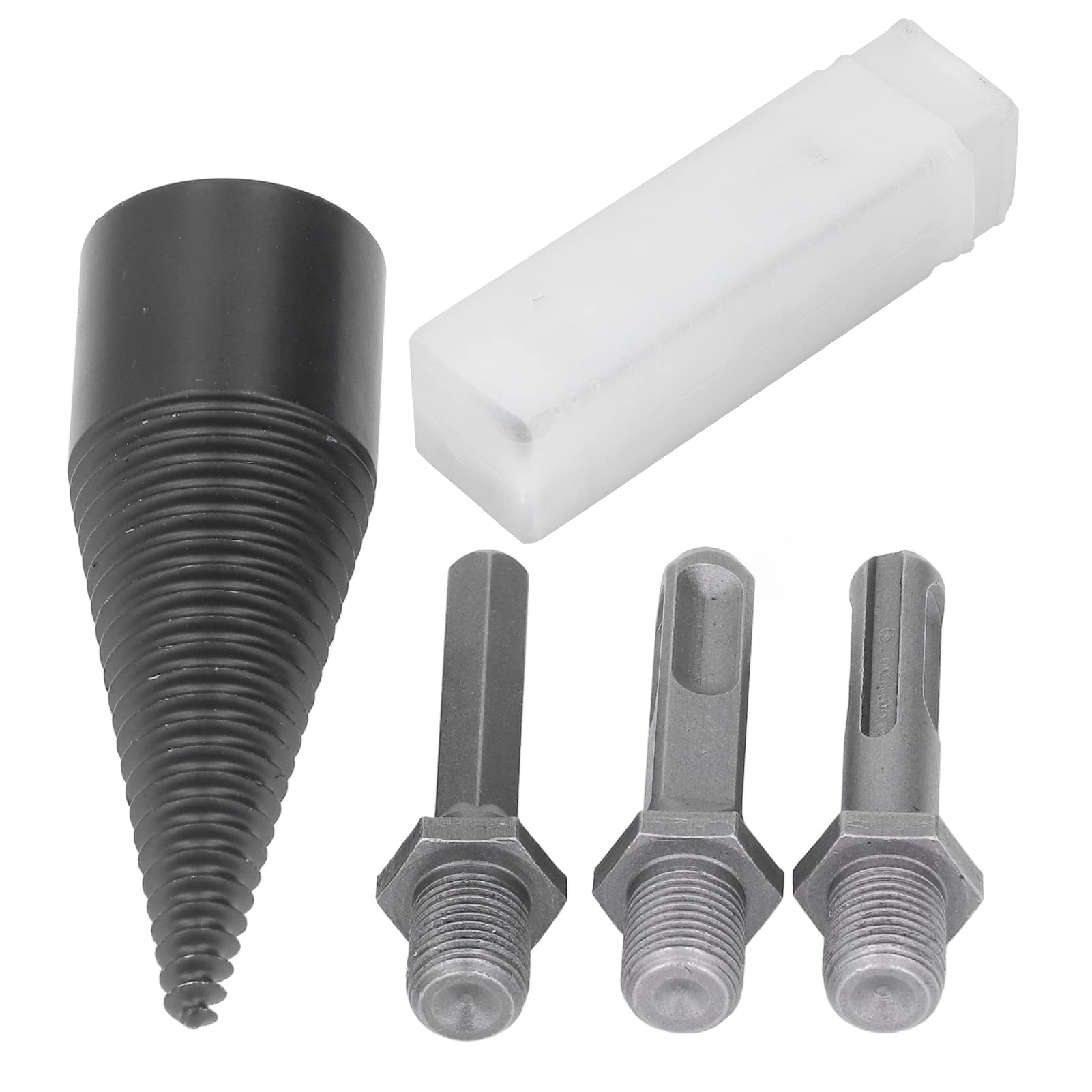 Wood Splitter Drill Bit 32mm Heavy Duty Tapered Log Splitting Bit for Cordless Drill, Electric Log Splitter Attachment, Firewood Splitting Tool for Hardwood & Softwood