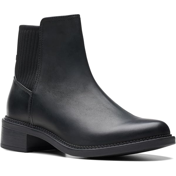 Clarks Camzin Loop Stivaletti Alla Caviglia In Pelle Nera, Donna, Taglia 40.5 EU