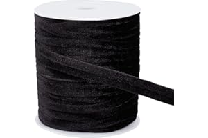 BENECREAT 18Yards Black Velvet Piping Bias Tape, 0.47inch Wide Lip Cord Trim Piping Trim with Welting Cord for Sewing Clothin