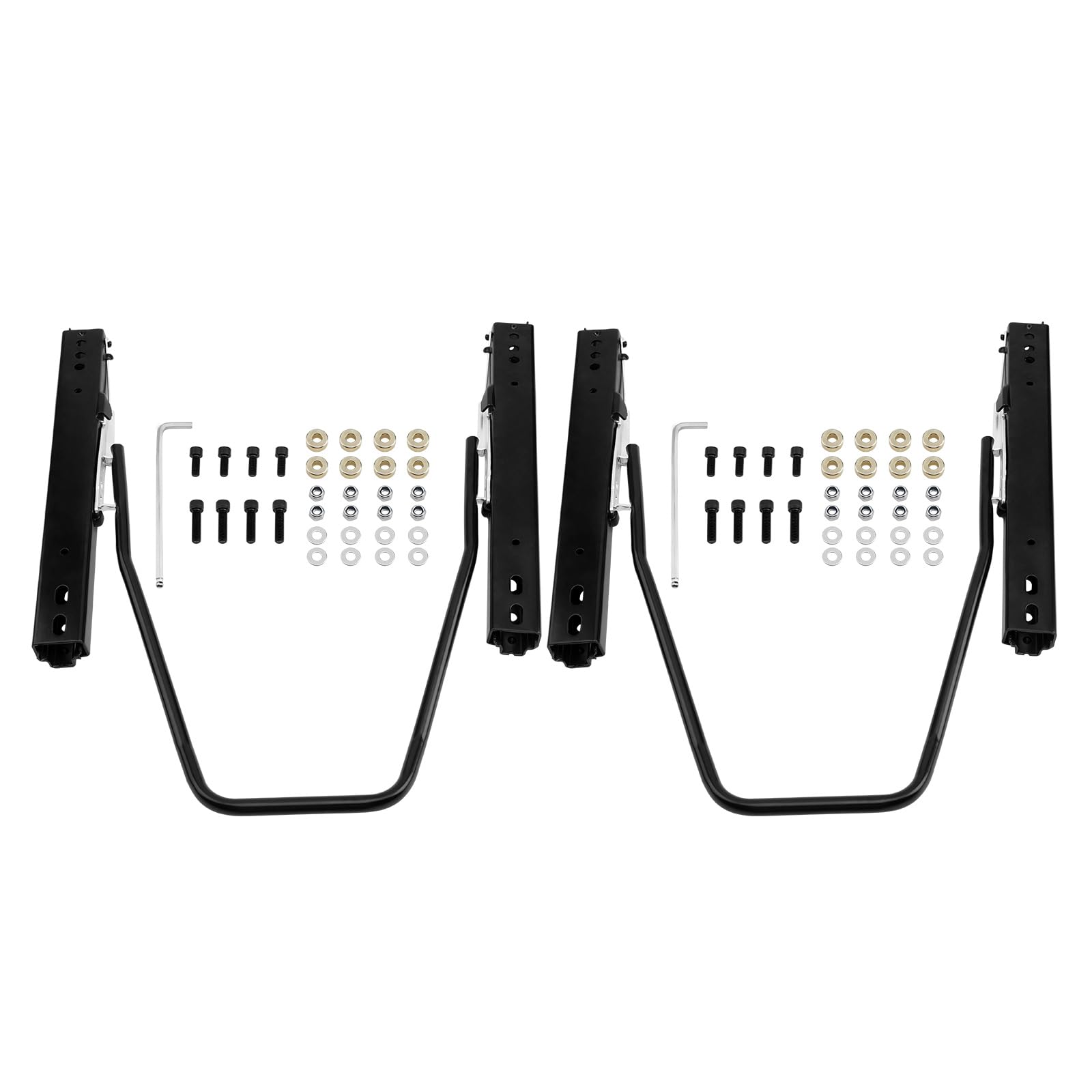 Photo 1 of Misakomo 2 Sets Universal Car Seat Slider, Dual Locking Rails Brackets Kit, Steel Frame, Black