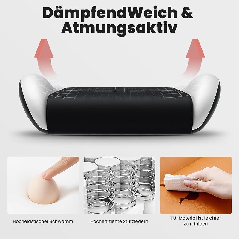 Gaming Stuhl, Ergonomischer Gaming-Stuhl mit Fußstütze, Racing Gaming Chair Kopfstütze Verstellbarer Computerstuhl Höhenverstellbar Lendenwirbelstütze für Homeoffice und Gaming Schwarz — Foto 6 von 8
