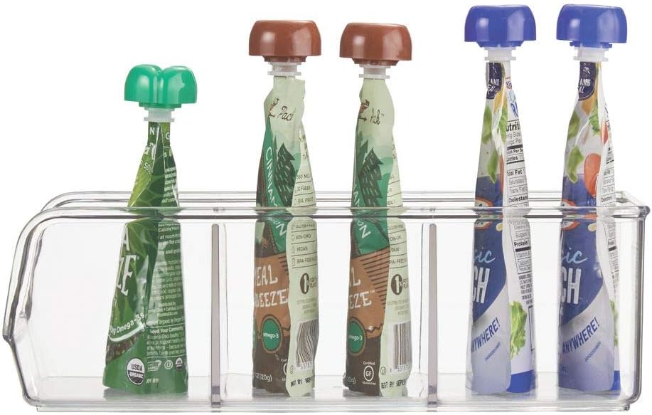 mDesign Plastic Food Packet Kitchen Storage Organizer Bin Caddy - Holds Spice Pouches, Dressing Mixes, Hot Chocolate, Tea, Sugar Packets in Pantry, Cabinets or Countertop - 2 Pack - Clear: Kitchen & Dining