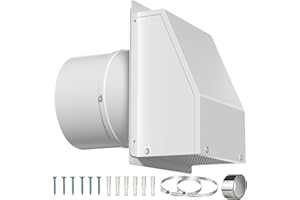 4 Inch Dryer Vent Cover for Outside Wall, Hooded Wall Vent with Insect Screen & Damper Flap - Stainless Steel Wall Exhaust Ve