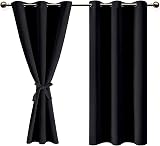 DWCN Blackout Curtains 46x54 2 Panels Eyelet Thermal Insulated Tiebacks