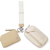 POIUGOYA Nylon Wristlet Wallets, Dual Pouch Keychain Wristlet Wallet, RFID Small Wallet With Coin Pouch,ID Window For Travel