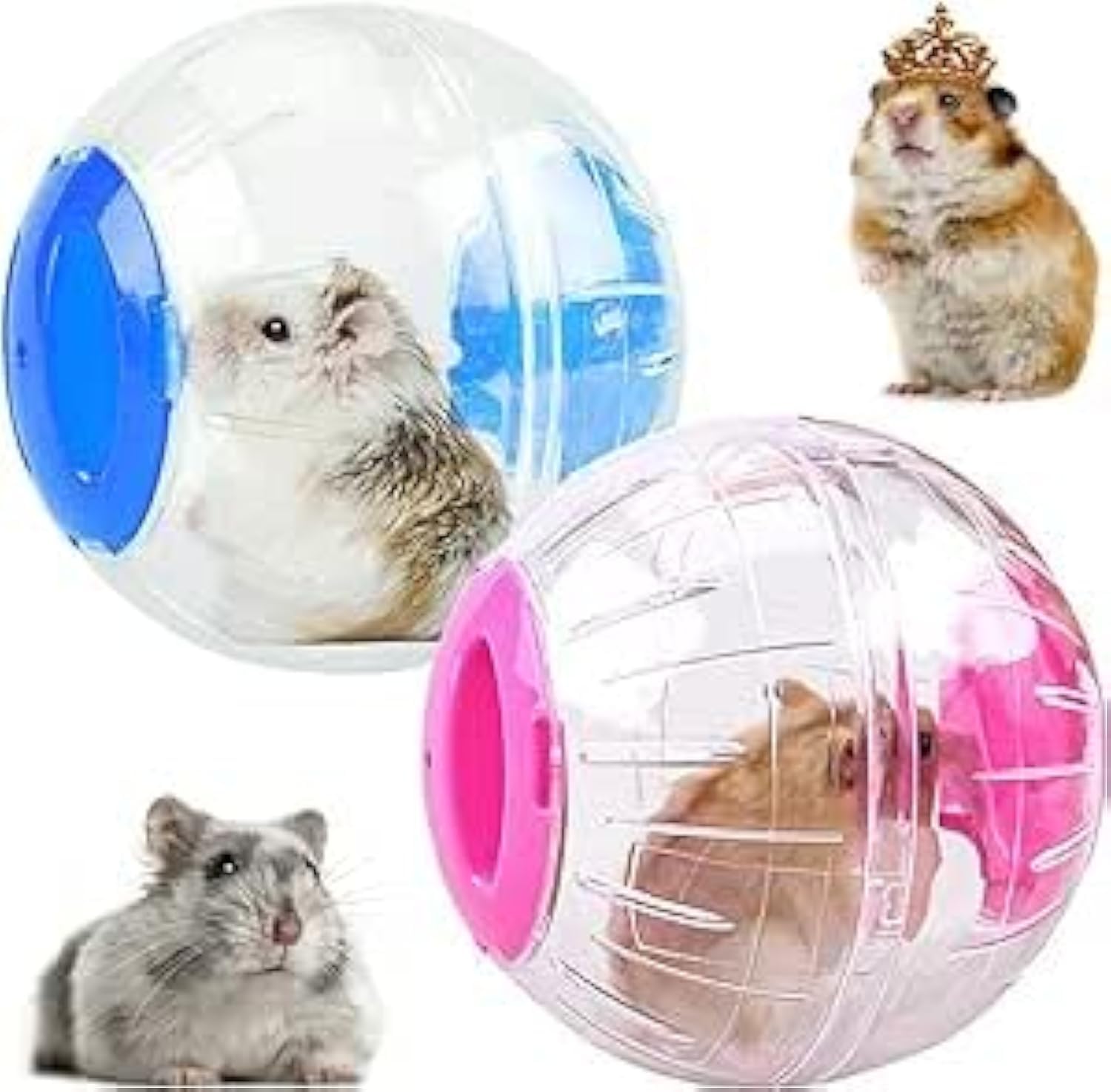 2 Pcs Hamster Exercise Ball, Transparent Hamster Running Ball, Small Animals Jogging Balls Toy Cage Accessories For Dwarf Hamsters Small Pet