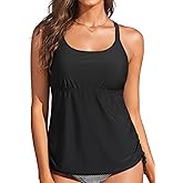 Holipick Womens Tankini Swim Top Only Tankini Bathing Suit Tops No Bottom