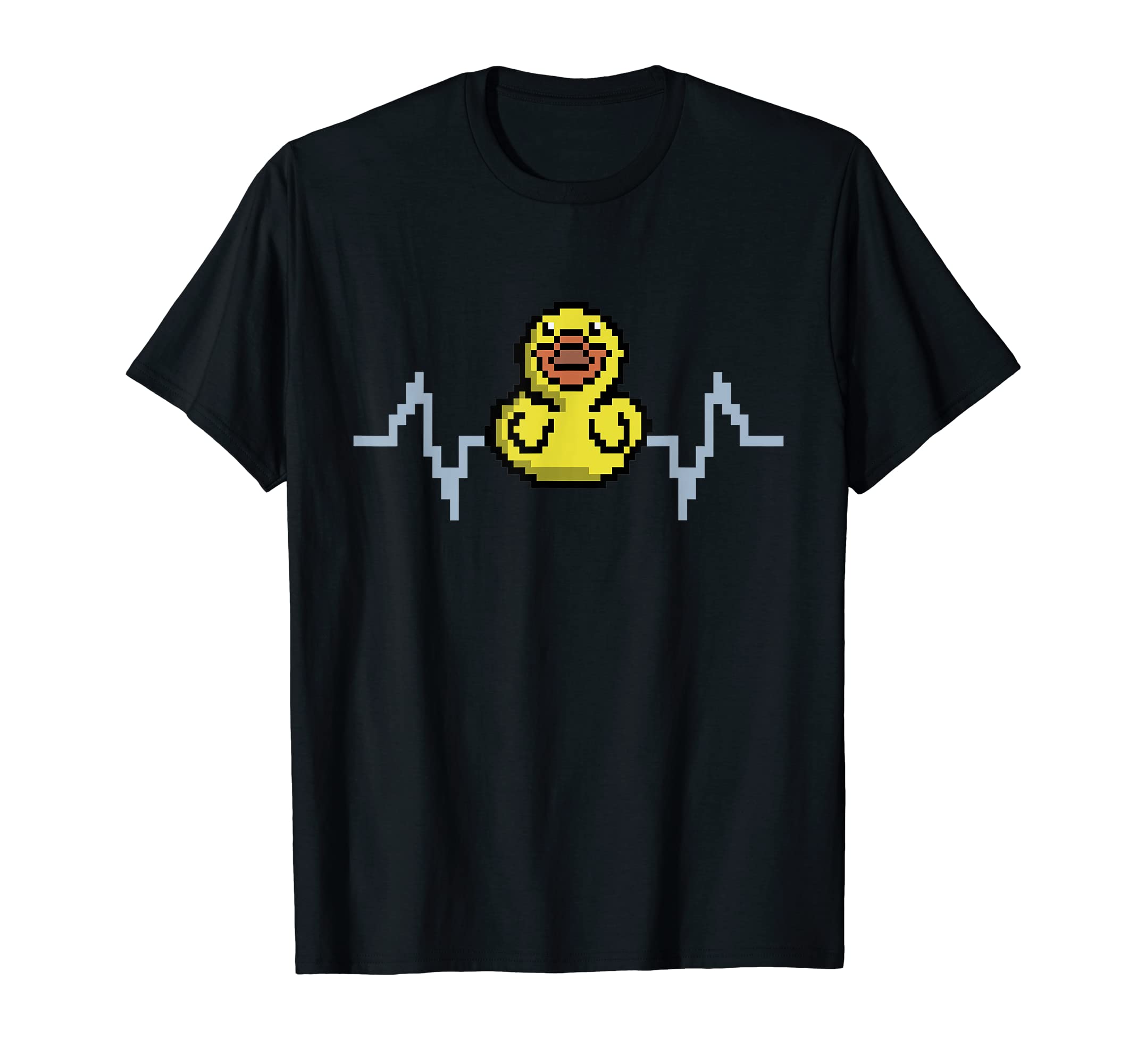 Duck Vintage Rubber Heartbeat Duck Pixel Art T-Shirt