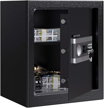 Slypnos Tresor Safe Xl Mit Schlussel Schranksafe 45 38 31cm Mit Elektronischem Zahlenschloss 2 Notfall Vorrang Tasten 4 Batterien Herausnehmbarem Tabletet Fur Schmuck Bargeld Dokument Laptop Amazon De Baumarkt