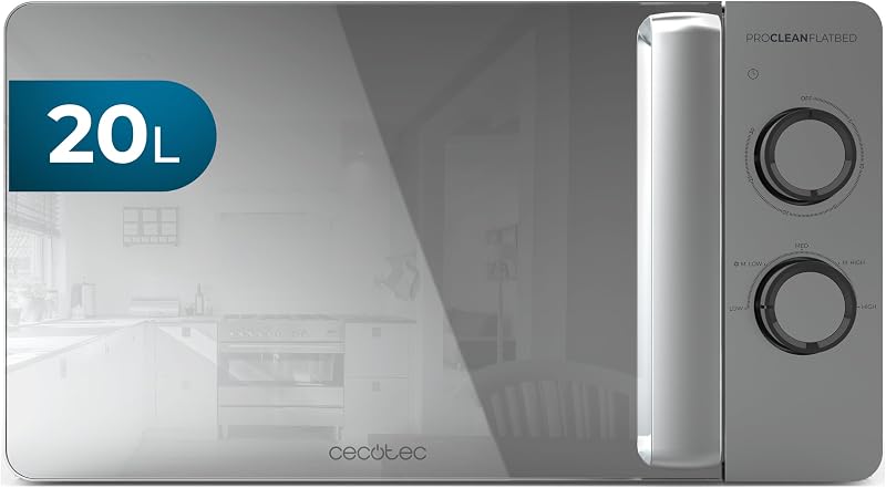 Microondas de 20L Proclean 3060 Flatbed. Mirror Potencia de 700W, Diseño Compacto, Interior Cerámico, Modo descongelación, Temporizador 30 Min, Tecnología 3Dwave, Mirrordoor — foto 1 de 7