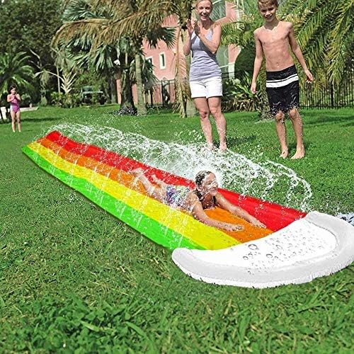 SMLCTY Riesen Surf Doppelwasserrutsche Rasen Wasserrutschen for Kinder