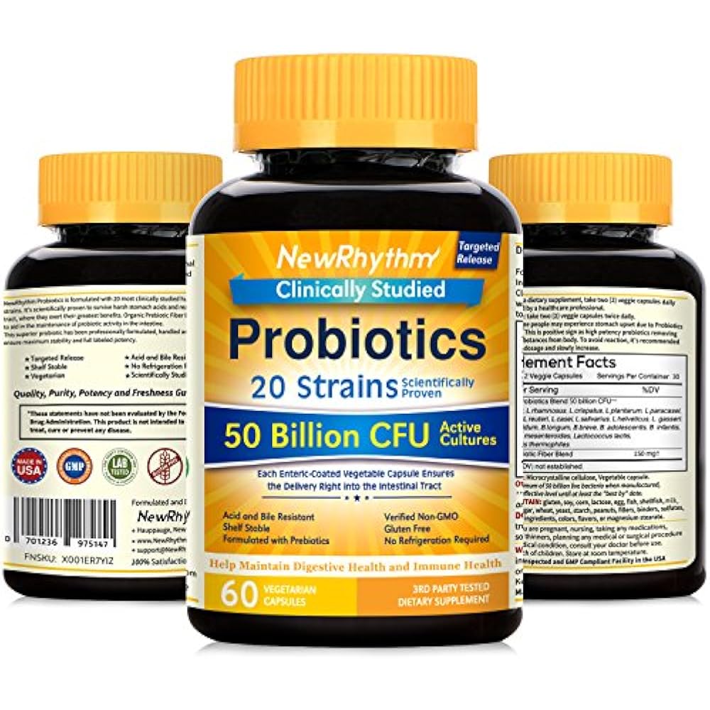 Probiotics 50 Billion CFU 20 Strains, 60 Veggie Capsules, Targeted