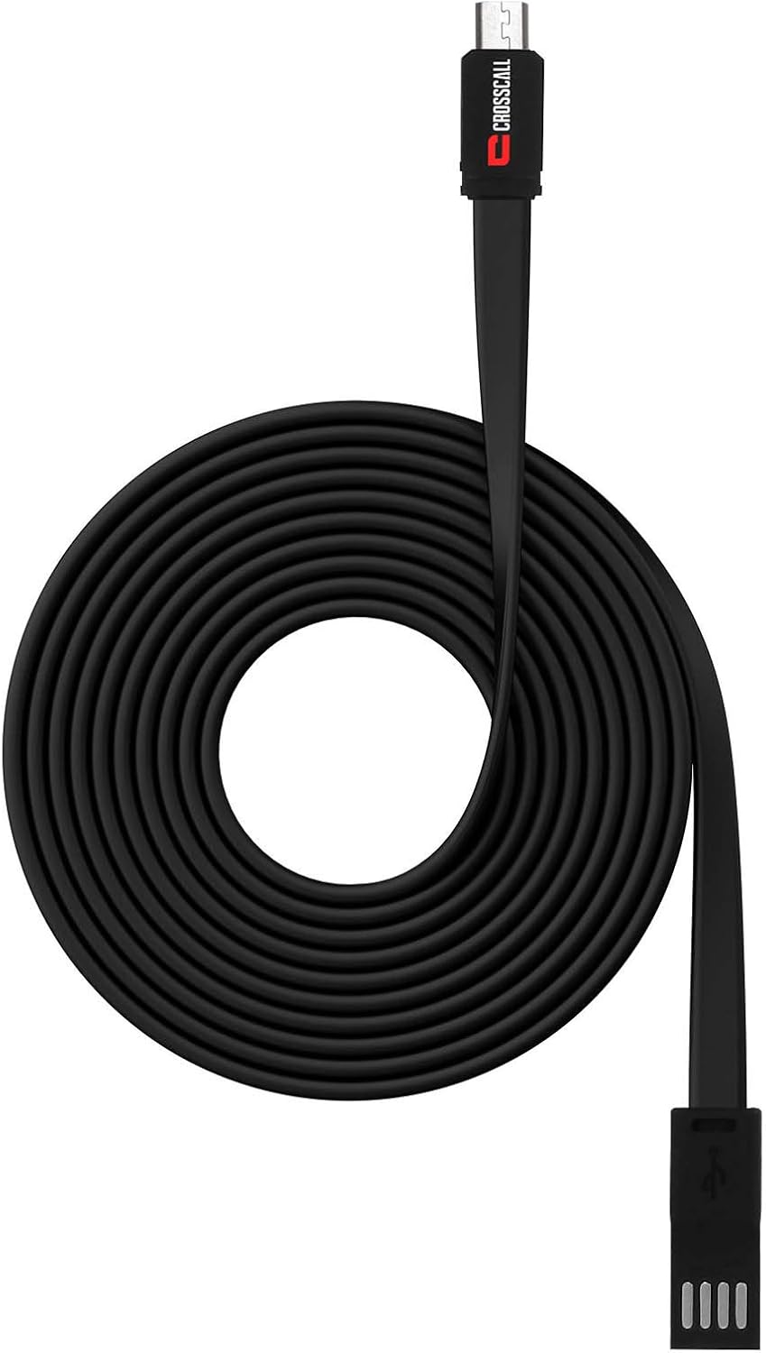 Crosscall Flat USB/Micro USB Cable for Smartphone, Red-black - Image 3