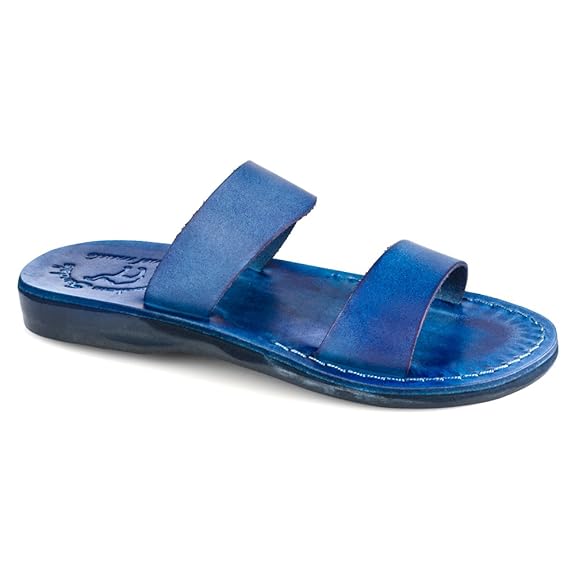Jerusalem Sandals Women's Aviv Rubber Slide Sandal, Blue, 36 EU/5 M US