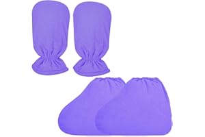 Paraffin Wax Bath Terry Cloth Gloves & Foot Liners, Paraffin Wax Machine Heated SPA Mittens Foot Liners, Thick Heat Hand Feet