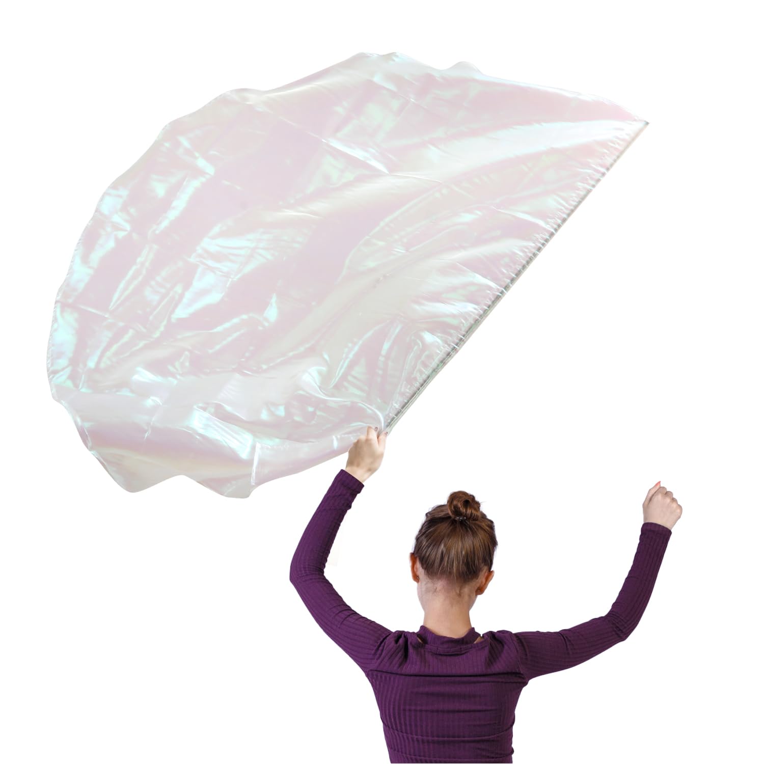 Semicircle Worship Flag, 55.1x36.2 Inch Praise Dance Flag with Scalable Rod Soft Smooth Worship Banner Metallic Sheen Praise Flag for Dance Church