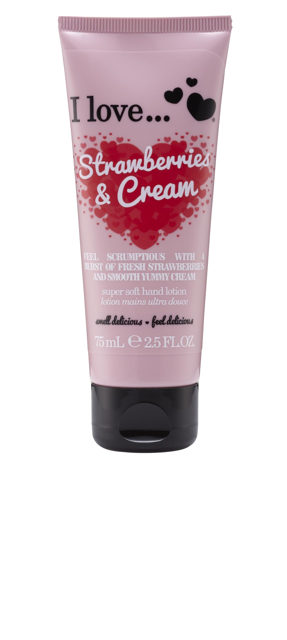 I Love Strawberries & Cream Super Soft Hand Cream – Nourishing & Fast-Absorbing Hand Moisturiser – With Shea Butter & Coconut Oil – Vegan-Friendly Skincare for Soft, Smooth & Hydrated Hands 75ml