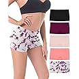 LALESTE Women's Boyshort Underwear Full Coverage Seamless Panties Soft Stretch Boxer Briefs 5 Packs