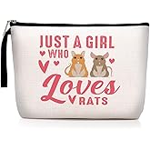 Funny Makeup Bag Rat Stuff Rat Themed Gifts for Women Girls Girlfriend Bestie Daughter Best Friend Rats Owner Animal Lover Gifts Rat Cosmetic Bag Zipper Pouch Travel Bag Graduation Birthday Gifts