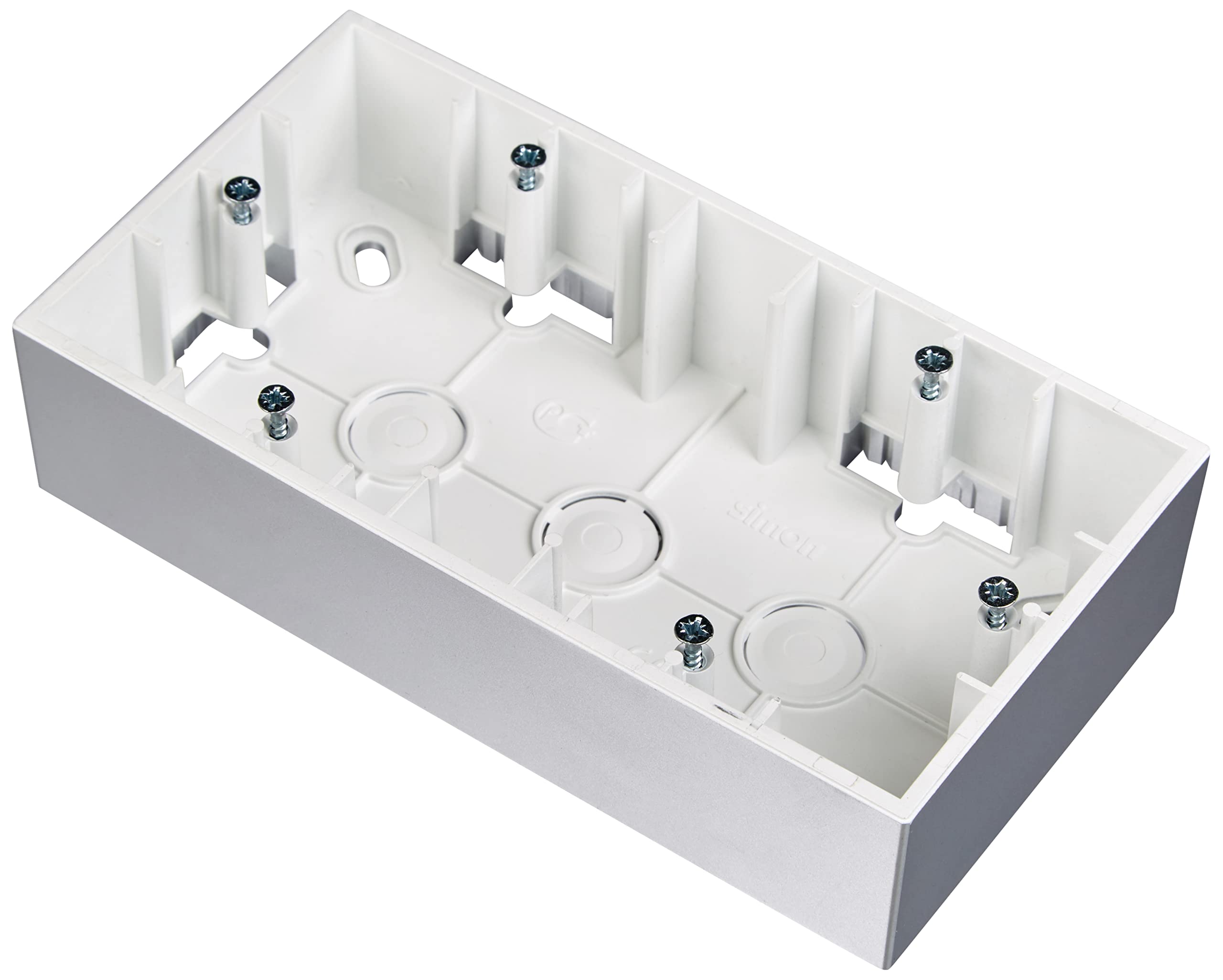 Simon Db B 0 Electric Box Double Surface Abs Alum Simon15, Thermoplastic, White