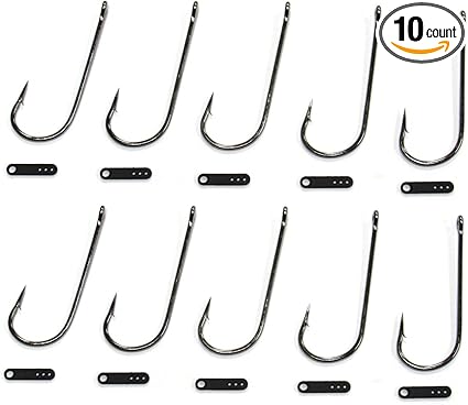 Amazon Com Razor Series Extra Heavy Flipping Hooks 10 Pack W 10 Bait Straps Sports Outdoors
