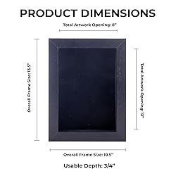 9x12 Shadow Box Frame Textured Black Wood | with a