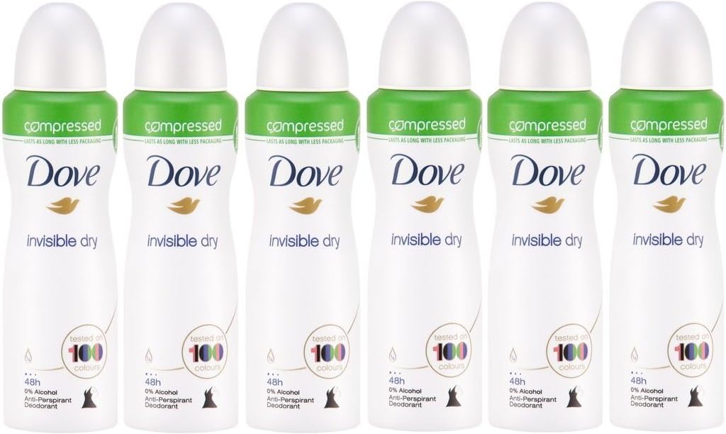 DOVE ANTI PERSPIRANT DEODORANT INVISIBLE DRY WOMEN COMPRESSED 125ML - PACK OF 6