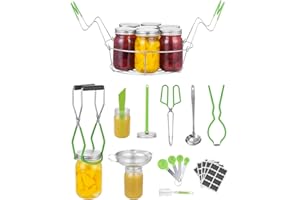 VEVOR Canning Supplies Starter Kit, 9 Pieces Stainless Steel Water Bath Canning Kit for Beginners, Canning Tools Set: Rack, L