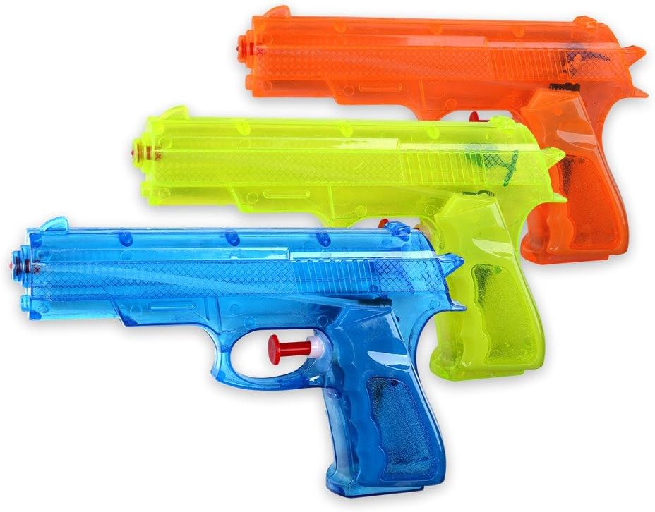 Schramm® 3 pieces water pistol classic ca. 17cm water pistols water