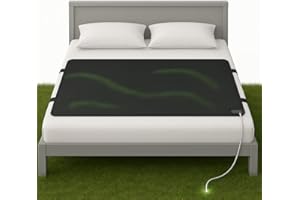 Grounding Mat for Bed (King/Queen/Full/Twin) - Earthing Grounding Pad, Soft Breathable Conductive Carbon Sleep Mat, Better Sl