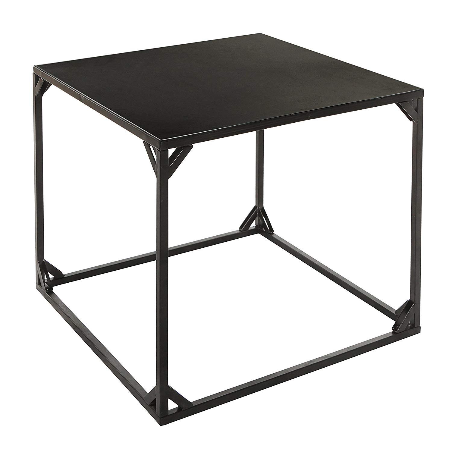 Indian Decor 45305 Square Design End Table Black Metal Side Table Nightstand 18 Inch Amazon In Home Kitchen