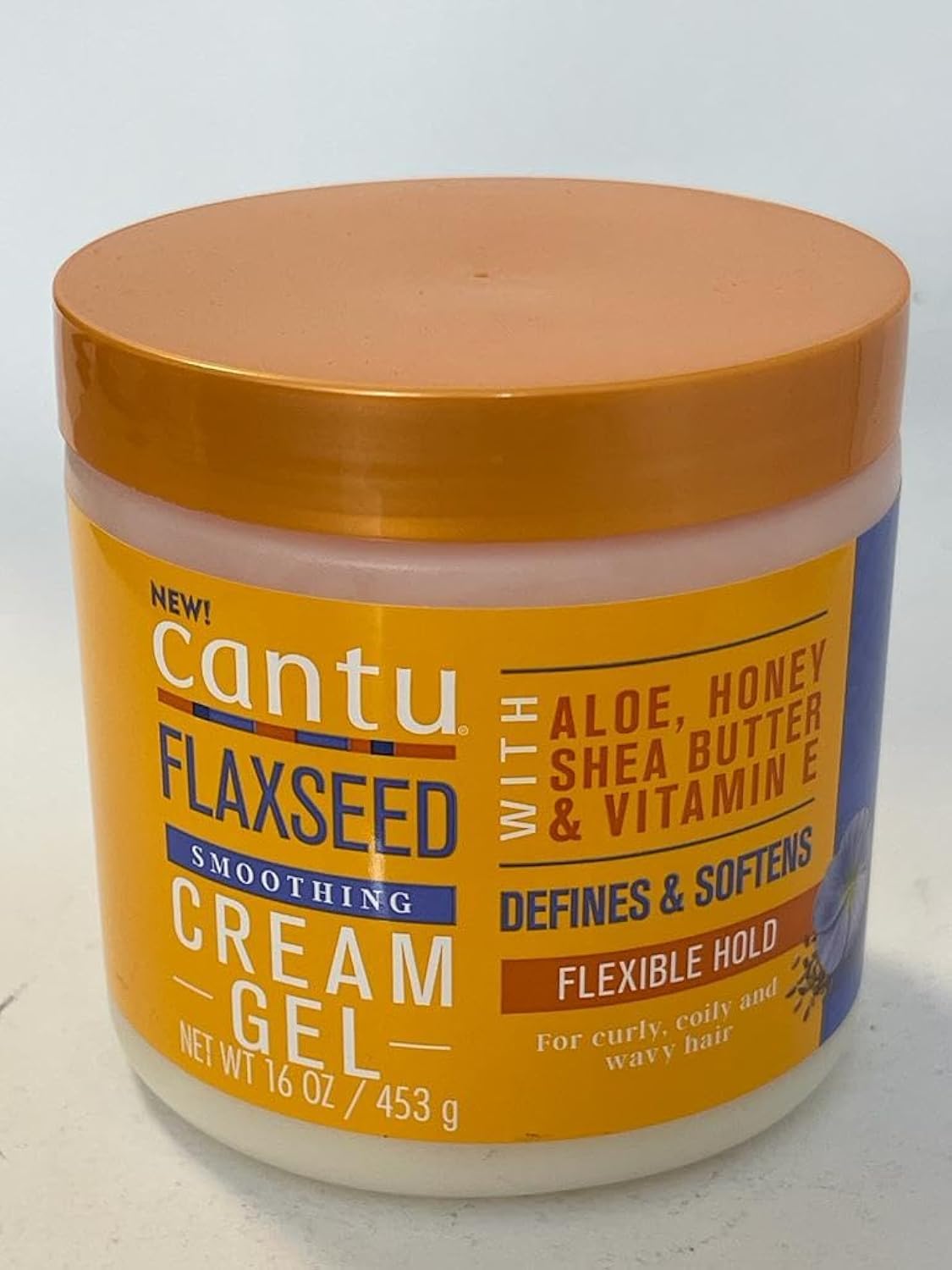 Cantu Flaxseed Smoothing Cream Gel Flexible Hold (with Honey, Aloe, Shea butter and Vitamin E) 453g