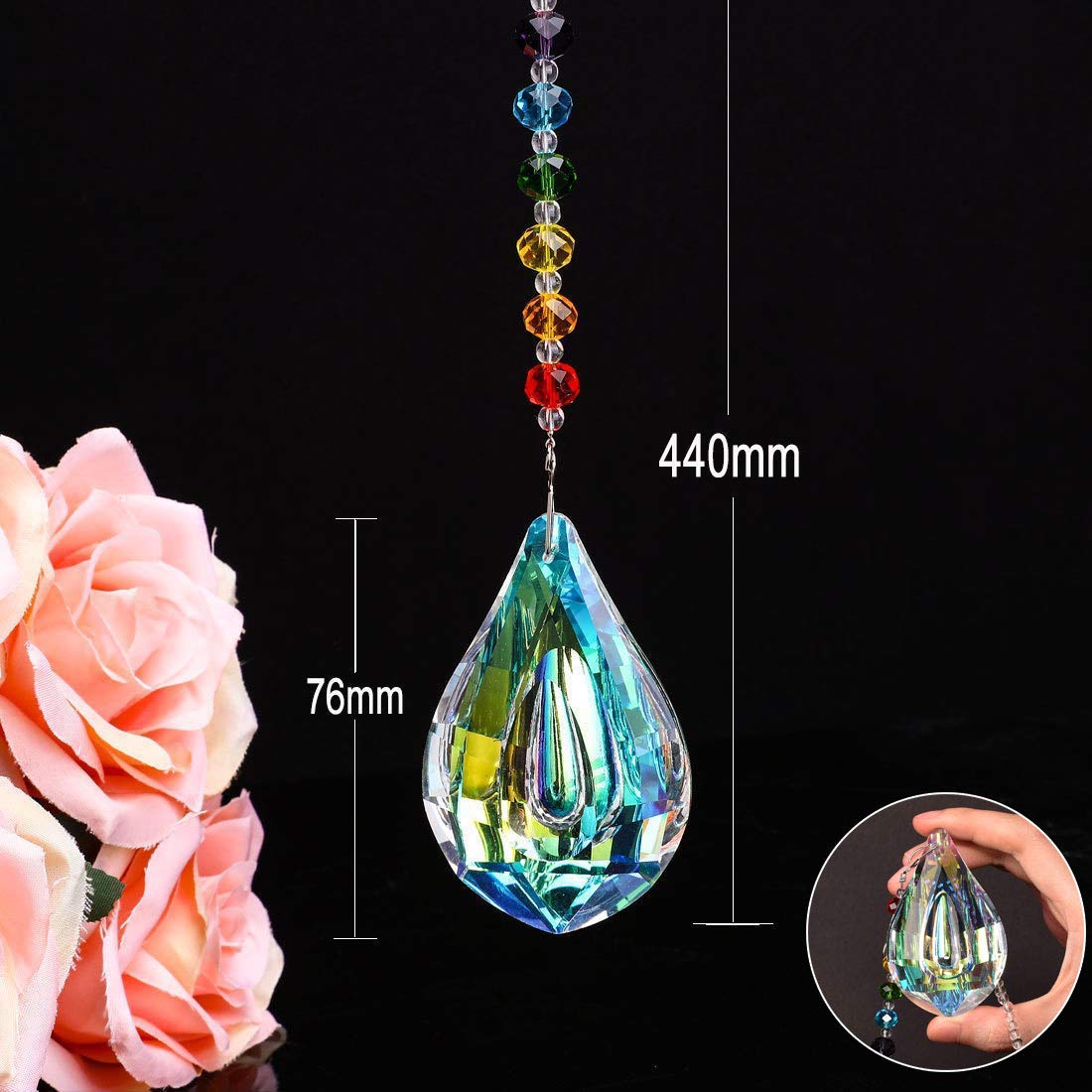 WEISIPU Crystals Ball Prisms Suncatcher Hanging Ornament Crystals Colorful Crystal Pendants for Home, Office, Garden Decoration, Car Pendant, Birthday Present