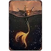 Xiddxu Mermaid Antique Tin Sign Rustic Decor Metal Wall Plate Vintage Tin Sign Retro Poster Metal Tin Sign Home Decor 8x12inch