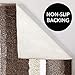mDesign Soft Microfiber Polyester Spa Rugs for Bathroom Vanity, Tub/Shower - Water Absorbent, Machine Washable - Plush Non-Slip Rectangular Accent Rug Mat - Striped Design, Set of 3 Sizes - Brown