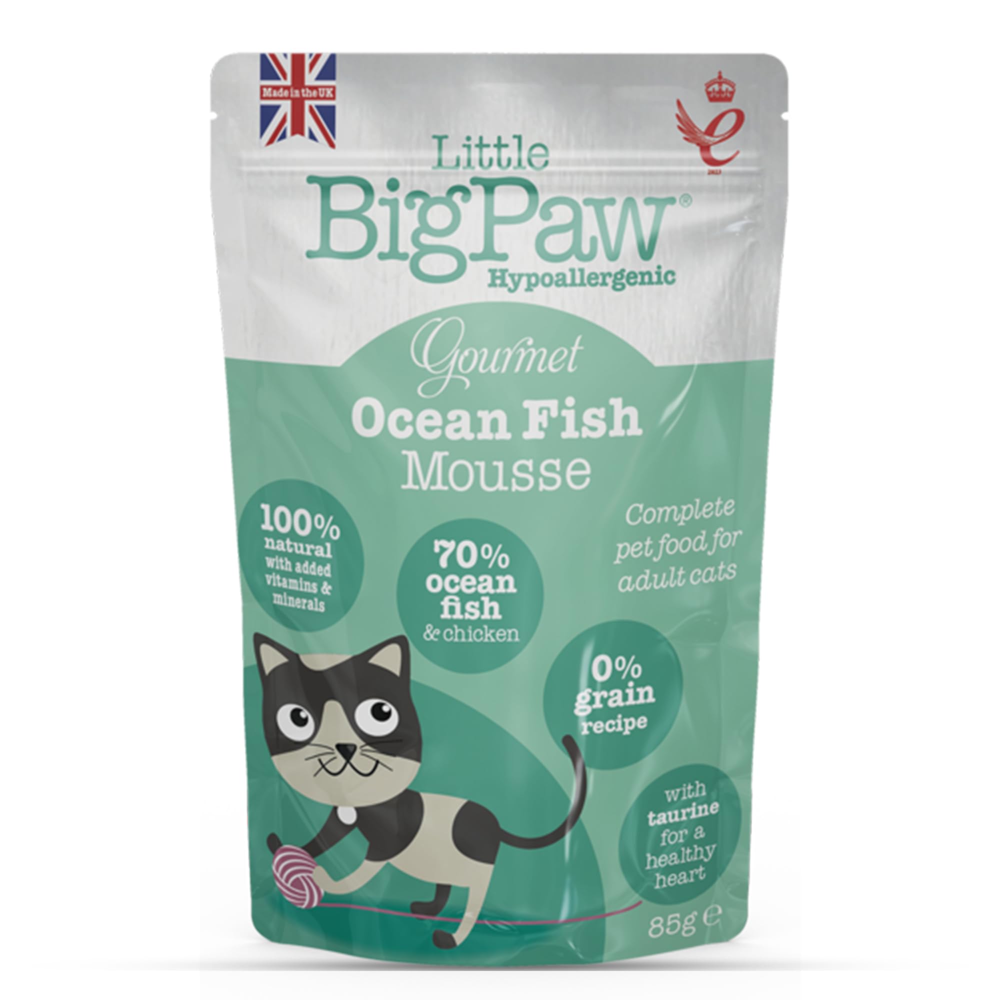 Little Big Paw Gourmet Atlantic Ocean Fish Mousse, 85 g pack of 8