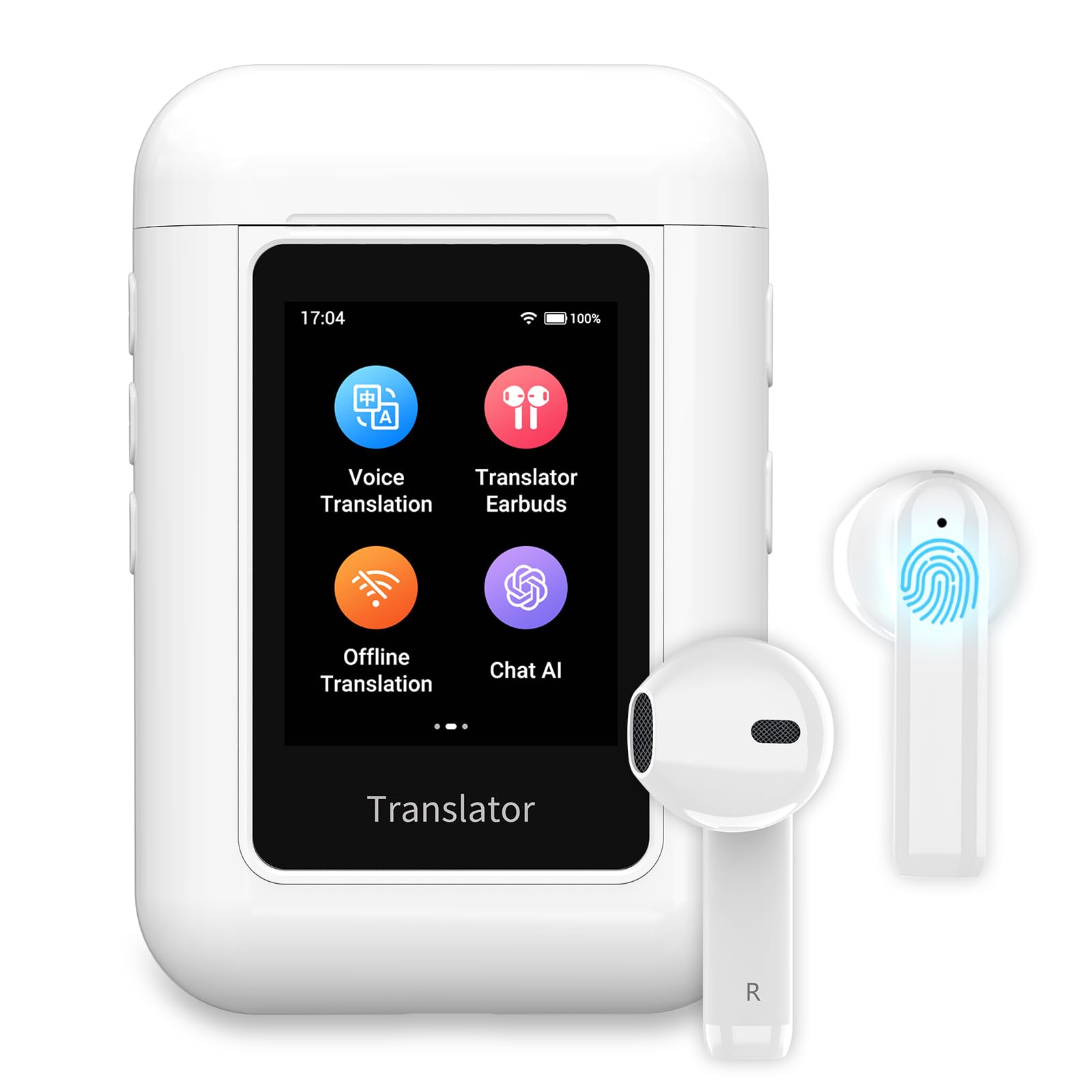 Photo 1 of Language Translator Device, Translation Earbuds Real Time with 144 Languages, Translator Device with AI Translator Earbuds Support ChatGPT/Recording, Portable Language Translator No Need APP