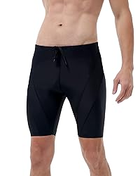 Runhit Swim Jammers for Men UPF 50+ Black Solid